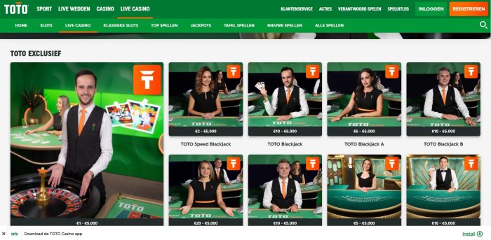 Live Casino van TOTO Casino