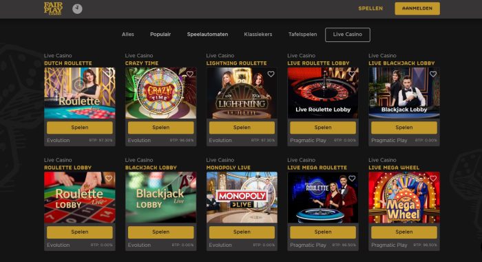 Fair Play Online Live Casino