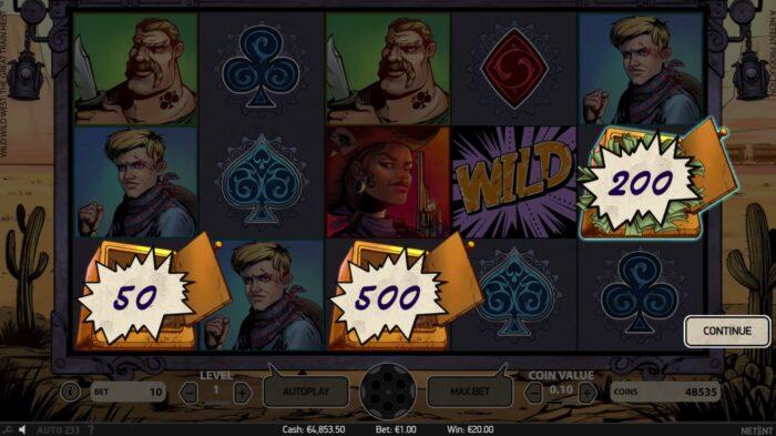 Wild WIld West The Great Train Heist Pick and Click Bonus