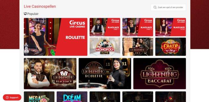 Live Casino van Circus