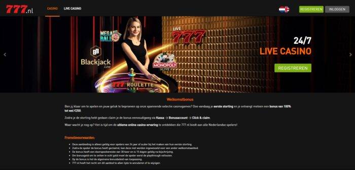 Casino777 welkomstbonus