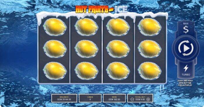 Hot Fruits on Ice Multiplier win